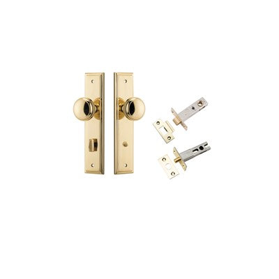 Iver Door Knob Paddington Stepped Polished Brass Privacy Kit