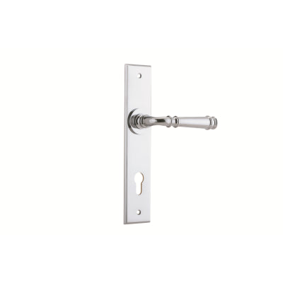 Iver Door Lever Verona Chamfered Euro Pair Polished Chrome CTC85mm L122xP58mm BPH240xW50mm