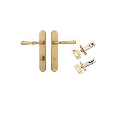 Iver Door Lever Verona Oval Brushed Brass Privacy Kit