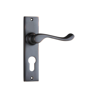 Tradco Door Lever Fremantle Euro Pair Antique Copper H150xW35xP50mm