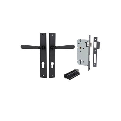 Iver Door Lever Copenhagen Rectangular Matt Black Key / Key Entrance Kit