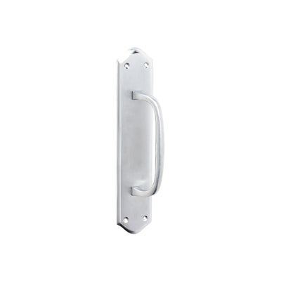 Tradco Pull Handle Offset Backplate Satin Chrome H250xW50xP50mm