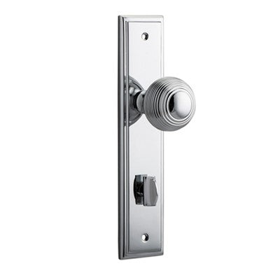 Iver Door Knob Guildford Stepped Privacy Pair Polished Chrome CTC85mm D52xP75mm BPH237xW50mm