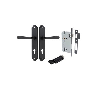 Iver Door Lever Copenhagen Shouldered Matt Black Key / Thumb Entrance Kit