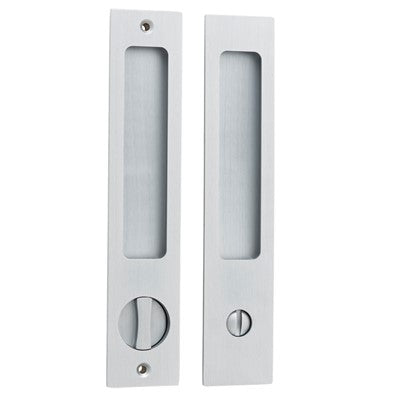 Iver Sliding Door Pull Rectangular Privacy Pair Brushed Chrome H225xW45xP2.5mm