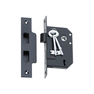 Tradco Mortice Lock 3 Lever Matt Black CTC57mm Backset 44mm