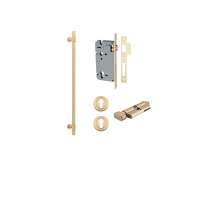 Iver Pull Handle Helsinki Brushed Brass CTC600mm Key / Thumb Entrance Kit