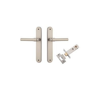 Iver Door Lever Helsinki Oval Satin Nickel Passage Kit