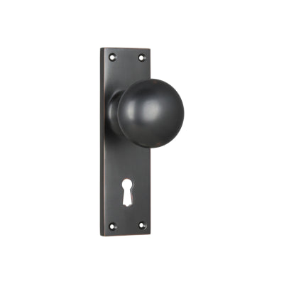 Tradco Door Knob Victorian Lock Pair Antique Copper H152xW42xP75mm