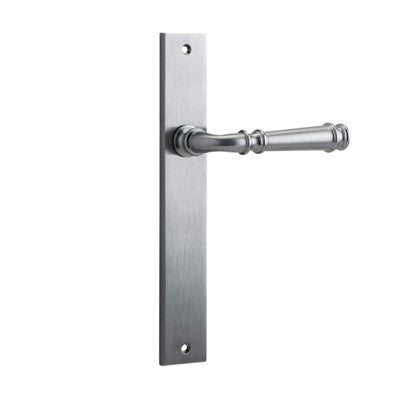 Iver Door Lever Verona Rectangular Latch Pair Brushed Chrome L122xP56mm BPH240xW38mm