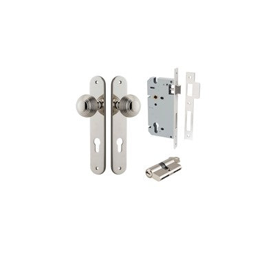 Iver Door Knob Guildford Oval Polished Nickel Key / Key Entrance Kit