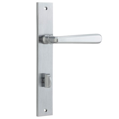 Iver Door Lever Copenhagen Rectangular Privacy Pair Brushed Chrome CTC85mm L120xP57mm BPH240xW38mm