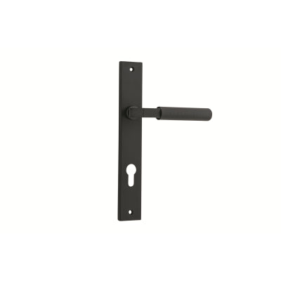 Iver Door Lever Brunswick Rectangular Euro Pair Matt Black CTC85mm L120xP57mm BPH240xW38mm