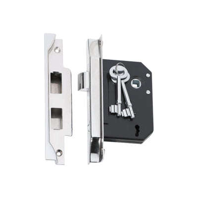 Tradco Mortice Lock 3 Lever Rebated Chrome Plated CTC57mm Backset 57mm