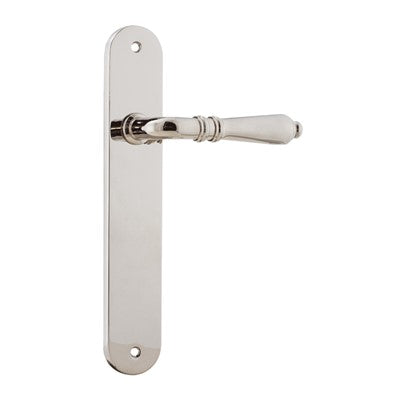 Iver Door Lever Sarlat Oval Latch Pair Polished Nickel L111xP53mm BPH240xW40mm