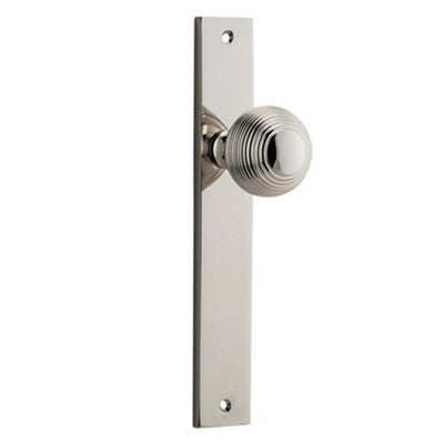 Iver Door Knob Guildford Rectangular Latch Pair Polished Nickel D52xP72mm BPH240xW38mm