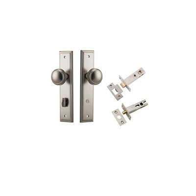 Iver Door Knob Paddington Stepped Satin Nickel Privacy Kit