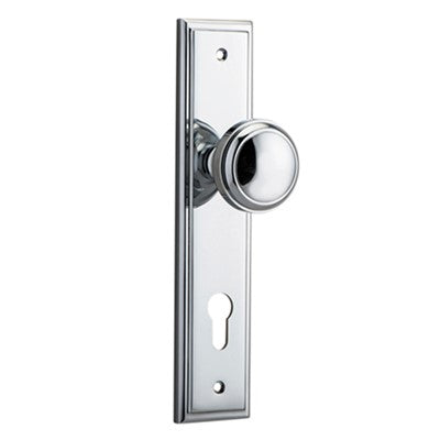 Iver Door Knob Paddington Stepped Euro Pair Polished Chrome CTC85mm D55xP64mm BPH237xW50mm