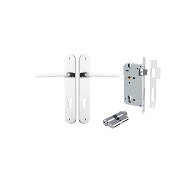 Iver Door Lever Baltimore Oval Polished Chrome Key / Key Entrance Kit