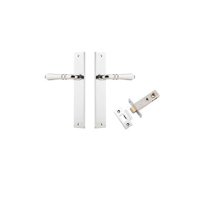 Iver Door Lever Sarlat Rectangular Polished Chrome Passage Kit