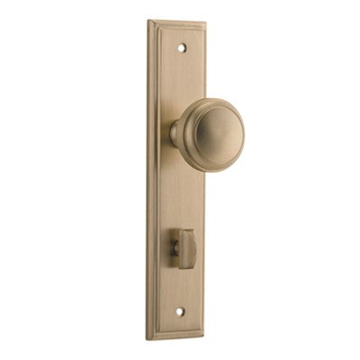 Iver Door Knob Paddington Stepped Privacy Pair Brushed Brass CTC85mm D55xP64mm BPH237xW50mm