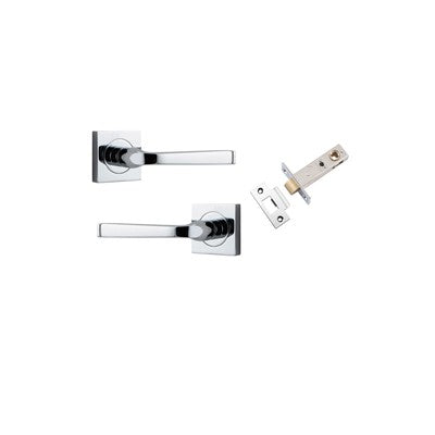 Iver Door Lever Annecy Rose Square Polished Chrome Passage Kit