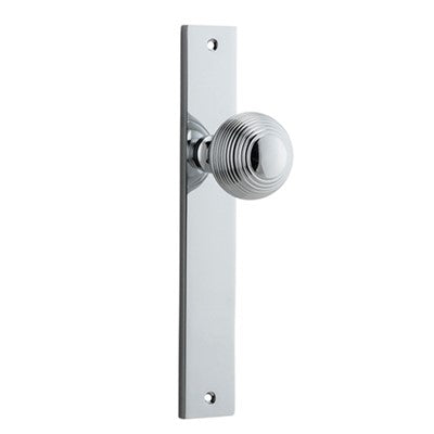 Iver Door Knob Guildford Rectangular Latch Pair Polished Chrome D52xP72mm BPH240xW38mm