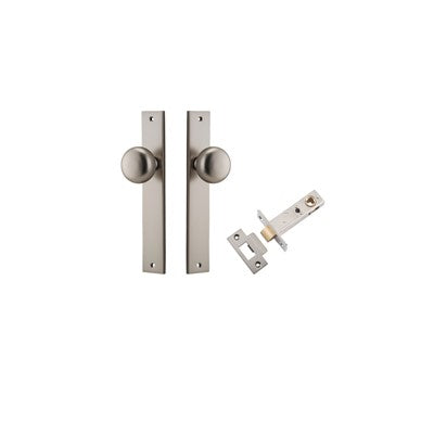 Iver Door Knob Cambridge Rectangular Satin Nickel Passage Kit