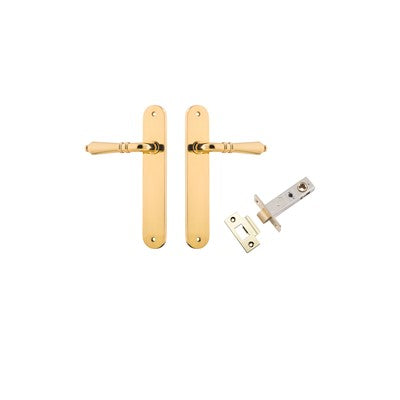 Iver Door Lever Sarlat Oval Polished Brass Passage Kit