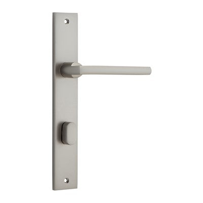 Iver Door Lever Baltimore Rectangular Privacy Pair Satin Nickel CTC85mm L118xP54mm BPH240xW38mm