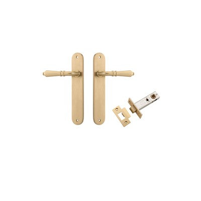 Iver Door Lever Sarlat Oval Brushed Brass Passage Kit