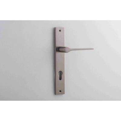 Iver Door Lever Como Rectangular Euro Pair Satin Nickel CTC85mm L119xP59mm BPH240xW38mm