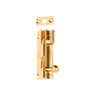 Tradco Barrel Bolt Offset Polished Brass L75xW25mm