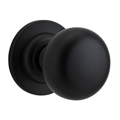 Iver Door Knob Cambridge Rose Round Concealed Fix Pair Matt Black D55xP67mm BPD58mm