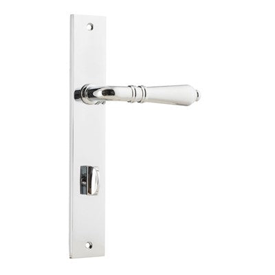 Iver Door Lever Sarlat Rectangular Privacy Pair Polished Chrome CTC85mm L111xP53mm BPH240xW38mm