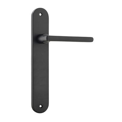 Iver Door Lever Baltimore Oval Latch Pair Matt Black L118xP54mm BPH240xW40mm