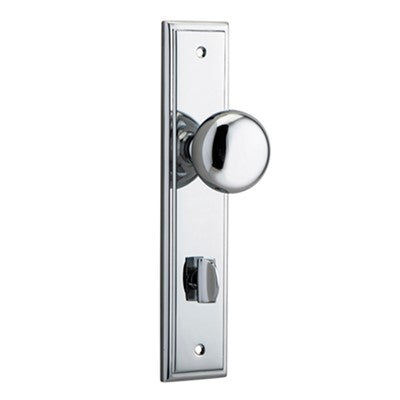 Iver Door Knob Cambridge Stepped Privacy Pair Polished Chrome CTC85mm D55xP63mm BPH237xW50mm