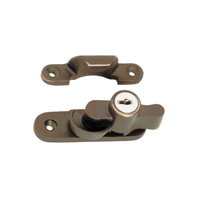 Tradco Sash Fastener Locking Zinc Alloy Antique Brass L64xW20mm