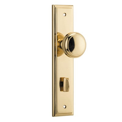 Iver Door Knob Paddington Stepped Privacy Pair Polished Brass CTC85mm D55xP64mm BPH237xW50mm