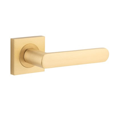 Iver Door Lever Osaka Rose Square Concealed Fix Pair Brushed Brass L120xP55mm BPH52xW52mm