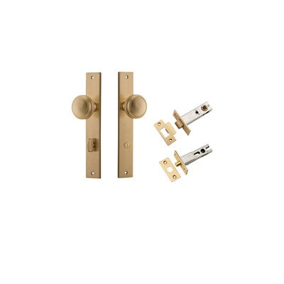 Iver Door Knob Paddington Rectangular Brushed Brass Privacy Kit