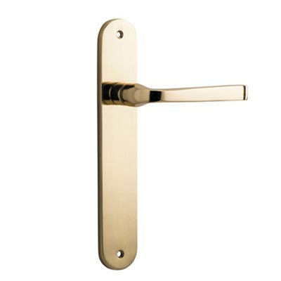 Iver Door Lever Annecy Oval Latch Pair Polished Brass L117xP63mm BPH240xW40mm