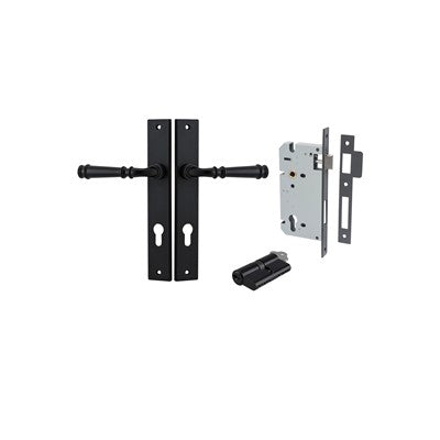 Iver Door Lever Verona Rectangular Matt Black Key / Key Entrance Kit