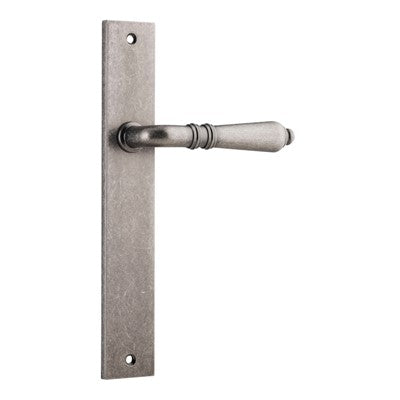 Iver Door Lever Sarlat Rectangular Latch Pair Distressed Nickel L111xP53mm BPH240xW38mm