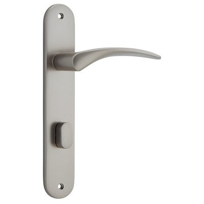 Iver Door Lever Oxford Oval Privacy Pair Satin Nickel CTC85mm L125xP60mm BPH240xW40mm