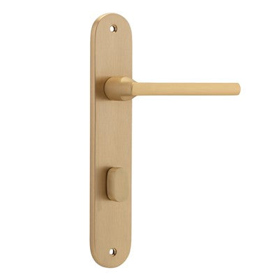 Iver Door Lever Baltimore Oval Privacy Pair Brushed Brass CTC85mm L118xP54mm BPH240xW40mm