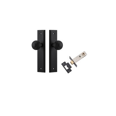 Iver Door Knob Guildford Stepped Matt Black Passage Kit