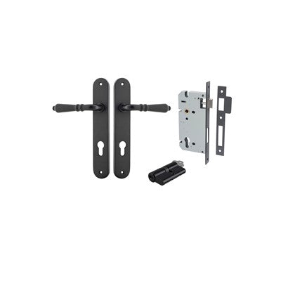 Iver Door Lever Sarlat Oval Matt Black Key / Key Entrance Kit