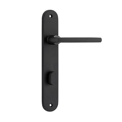 Iver Door Lever Baltimore Oval Privacy Pair Matt Black CTC85mm L118xP54mm BPH240xW40mm