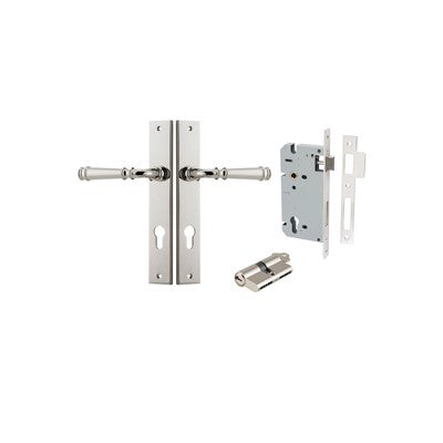 Iver Door Lever Verona Rectangular Polished Nickel Key / Key Entrance Kit